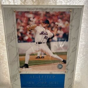 Al Leiter New York Mets Framed Baseball Photo Plaque - White Marble